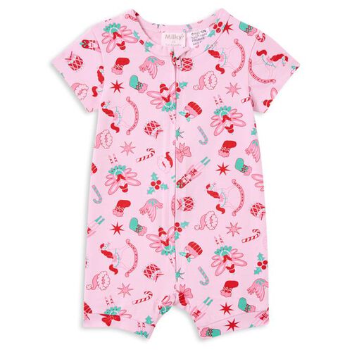 Milky Christmas Zip Romper